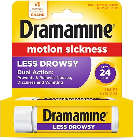 Dramamine less drowsy Formula motion sickness relief tablets - 8 ct (831248001982)