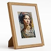 Vivelove 8"x10" Natural Oak Wood Picture Frame - Display Pictures 5x7 with Mat or 8x10 Without Mat, Photo Gallery Wall Frame,Poster Frames for Wall Art Photo and Print,Picture Tabletop & Wall Decoration