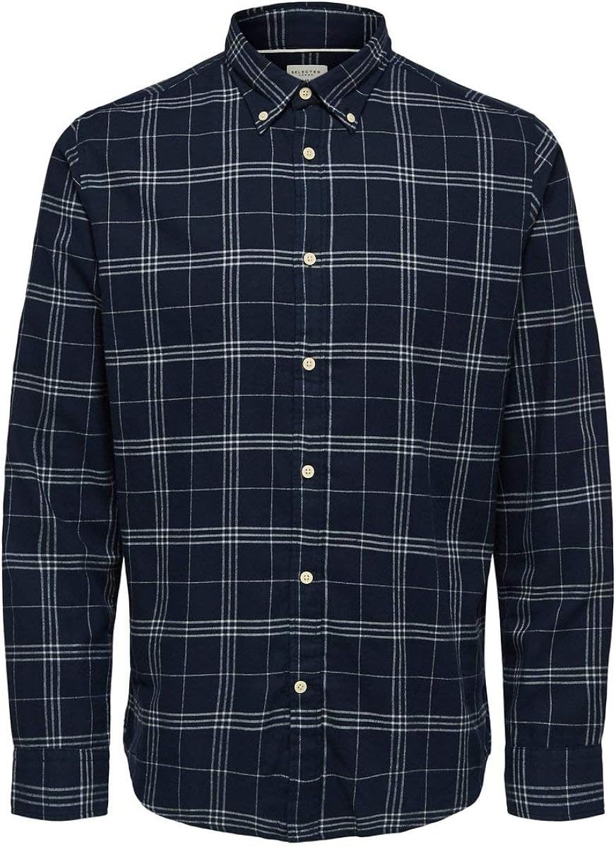 selected homme herren hemd flannel businesshemden bekleidung suenaacampo com