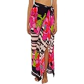 Trina Turk Women's Standard Bougainvillea Pareo, Casual, Floral Print, Beach Cover Ups, Multicolor