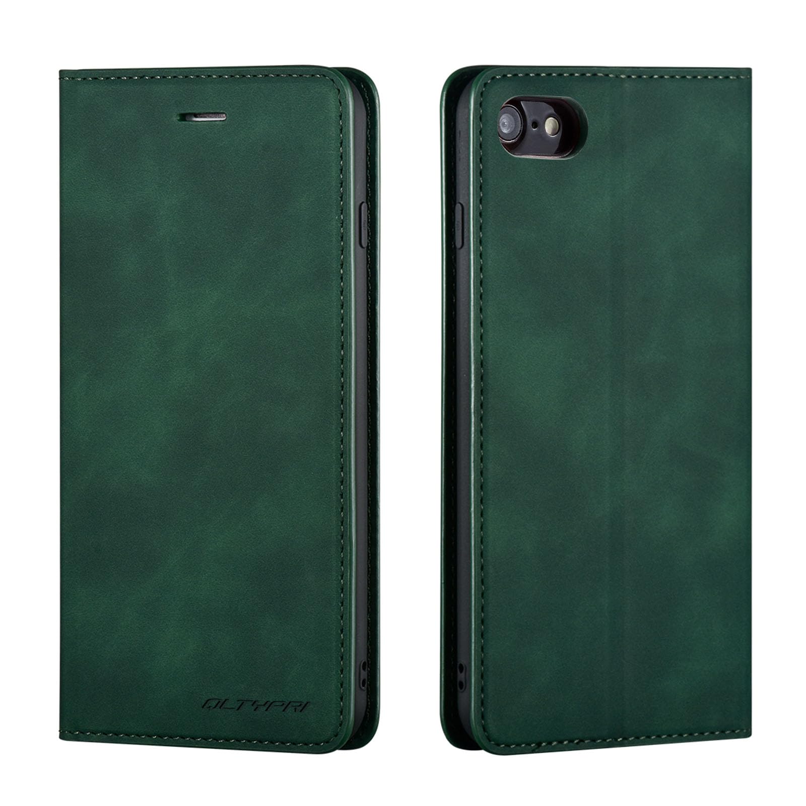 QLTYPRI Case for iPhone 6 iPhone 6S, Premium PU Leather Cover TPU Bumper with Card Holder Kickstand Hidden Magnetic Adsorption Flip Wallet Case Cover for iPhone 6 iPhone 6S - Green
