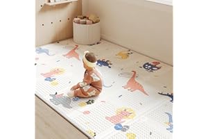 BG-BABYGO Baby Play Mat Foldable Baby Floor Play Mat Large 50"*78"*0.4" Soft Foam Playmat for Babies Reversible Waterproof Padded Baby Girl Play Mat Portable Crawling Mat for Indoor Outdoor