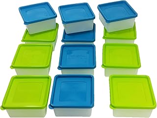 12 oder 6 Stück Tiefkühldosen inkl. Gefrieretiketten Gefrierdosen zum Einfrieren - Frischhaltedosen stapelbar - Vorratsdosen zum Einfrieren und Auftauen - Mikrowellendosen - 0,5 Liter - 0,7 Liter - 1,0 Liter - 1,2 Liter (12 x 0,5 Liter)