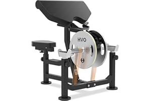 HVO Preacher Curl Bench Bicep Machine: Preacher Curl Machine 3 in 1 Arm Bicep Tricep Curl Machine Barbell Dumbell Bicep Station Workout Equipment with Bar Pad Attachment Home Gym