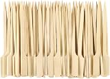 Lanjue 200 Pack Bamboo Skewers 9cm Flat Handles for Barbecue Fruit Burgers