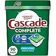 Cascade Dishwasher Detergent Pods, Complete Actionpacs Dishwasher Pods, Fresh Scent, 90 Count