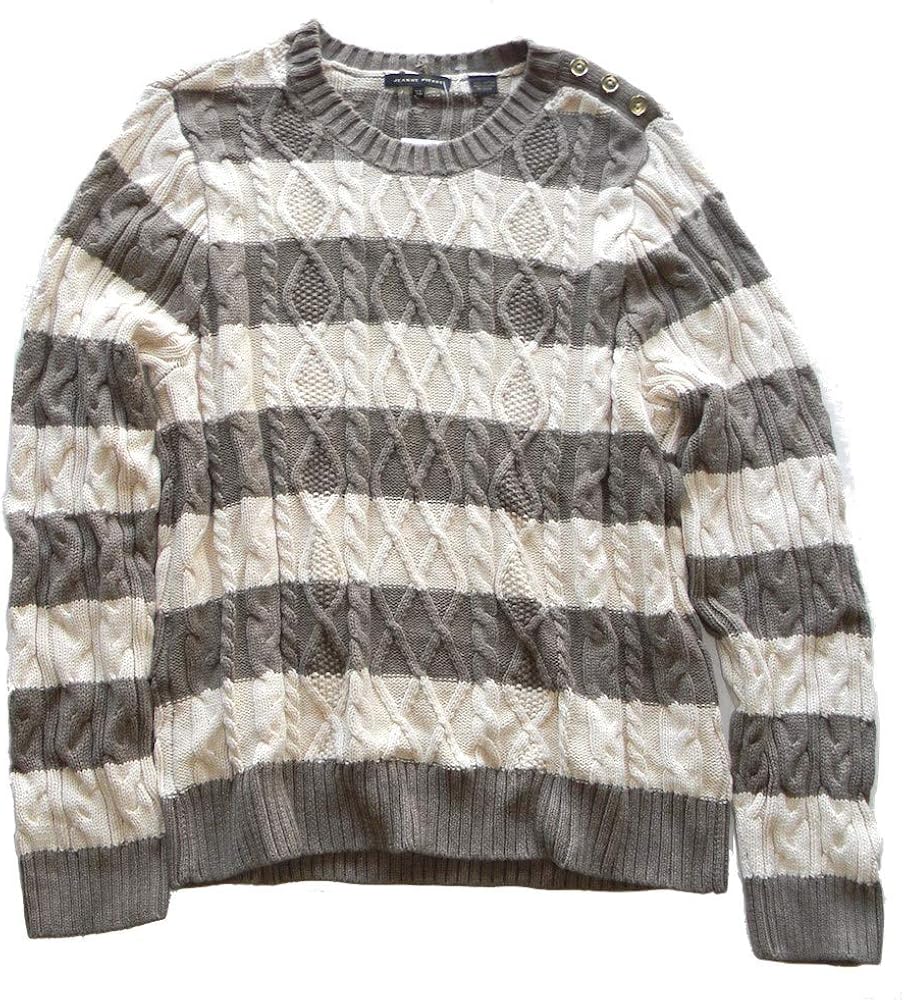 jeanne pierre cotton cable knit sweater