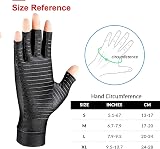 Donfri Copper Infused Fingerless Arthritis Gloves Size Large (L) view 6