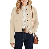kipfall Womens Faux Suede Cropped Jackets Fall Fashion Winter Coats Lightweight Outerwear Oversized Motorcycle Jacket
