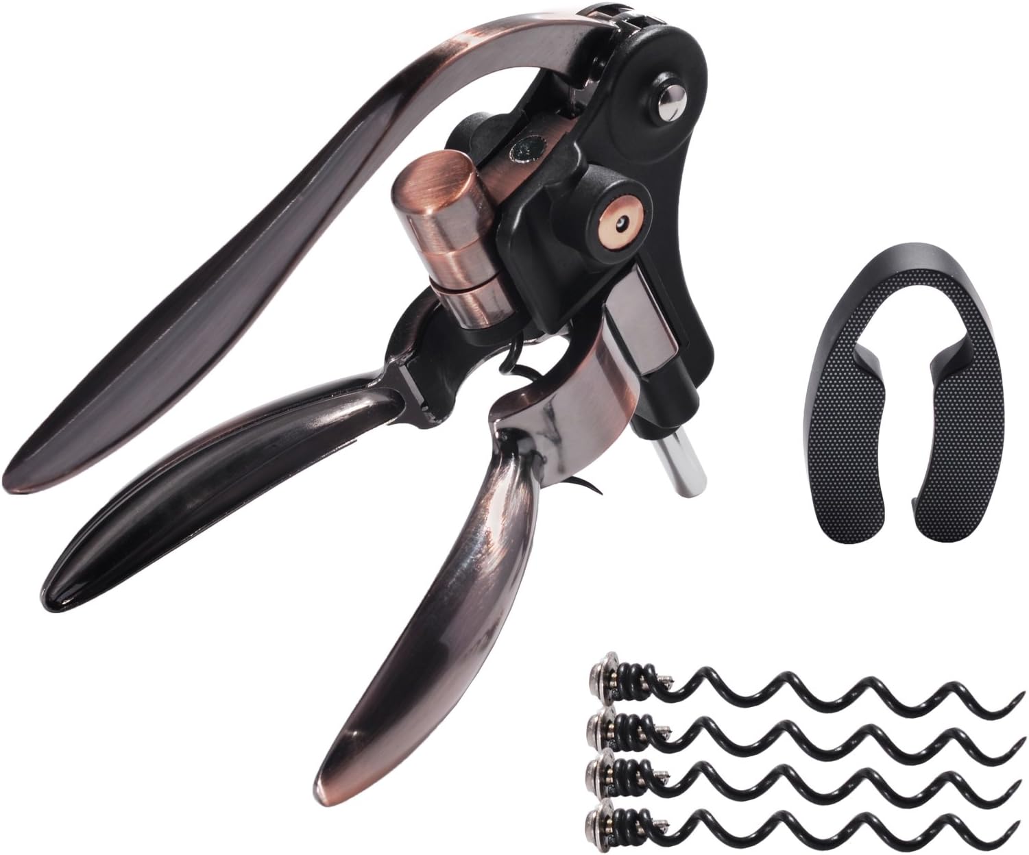 Rabbit Wine Opener Corkscrew with Foil Cutter and Extra Spirals, Zinc Alloy