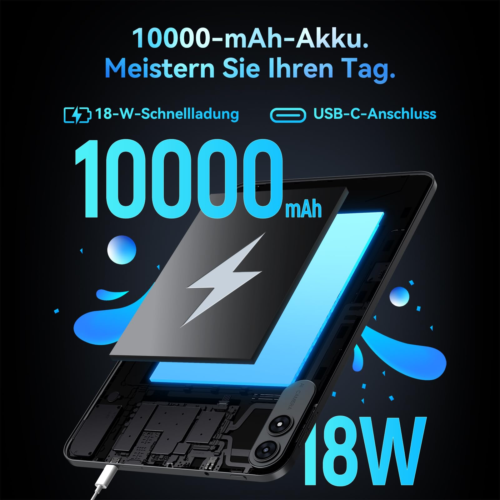 T60 Pro Tablet 13.4 Zoll, Tablet Android 16 mit Tastatur, 120Hz FHD Display, 24GB RAM+256GB ROM, 10000mA, Widevine L1, Octa-Core Gaming Tablet für Studium,Arbeit,inkl. Stift & Maus, 4 Jahre Garantie 5