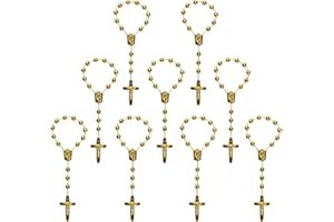 XINHUIDALSQ 50 Baptism Rosary Acrylic Rosary Mini Rosary Suitable for the First Holy Communion Baptism Party Gift Suitable for Recuerditos De Bautismo Christening Favors Decenarios Finger Rosary