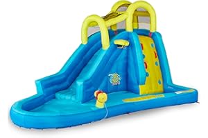 BANZAI Inflatable Pool Water Slide, Blow Up Backyard Splash House, Big Blast