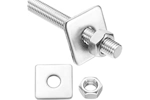 MECCANIXITY 1Set M10x400mm Fully Threaded Rod, 304 Stainless Steel Threaded Rods Bar Studs Right Hand Threads with Nut Square