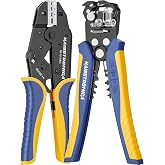 haisstronica Wire Stripper and Crimper Set, AWG 26-10 for Heat Shrink | 3 in 1 Wire Stripper for AWG 24-10, Ratchet, Separate Gauge Controls, Adjustable Pressure, Quick Release, Automotive Work