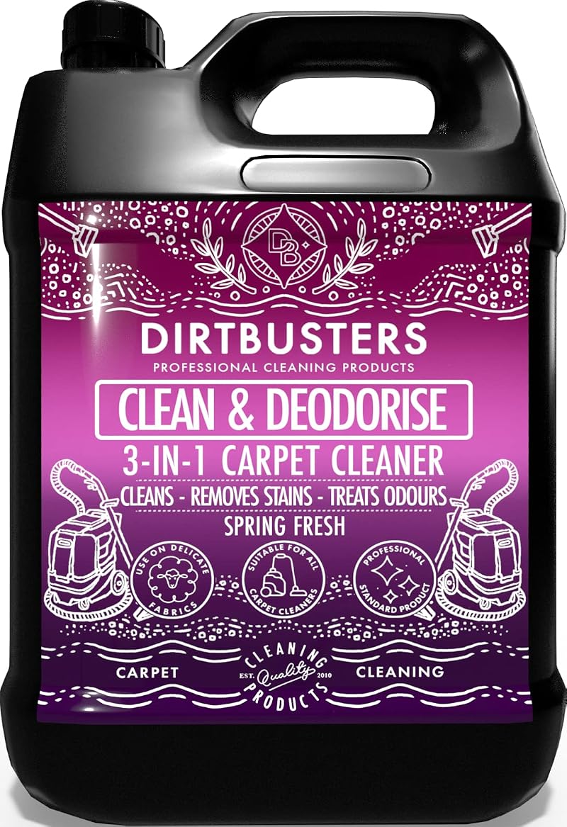 Dirtbusters Carpet Shampoo Cleaner Solution 5L 3-in-1 Stain Odour Cleaner
