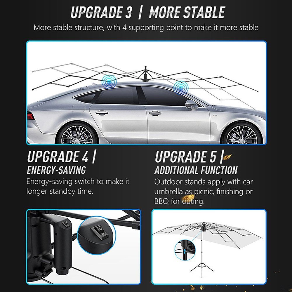 Automatic AntiUV Car Tent Movable Carport Folded Portable Automobile