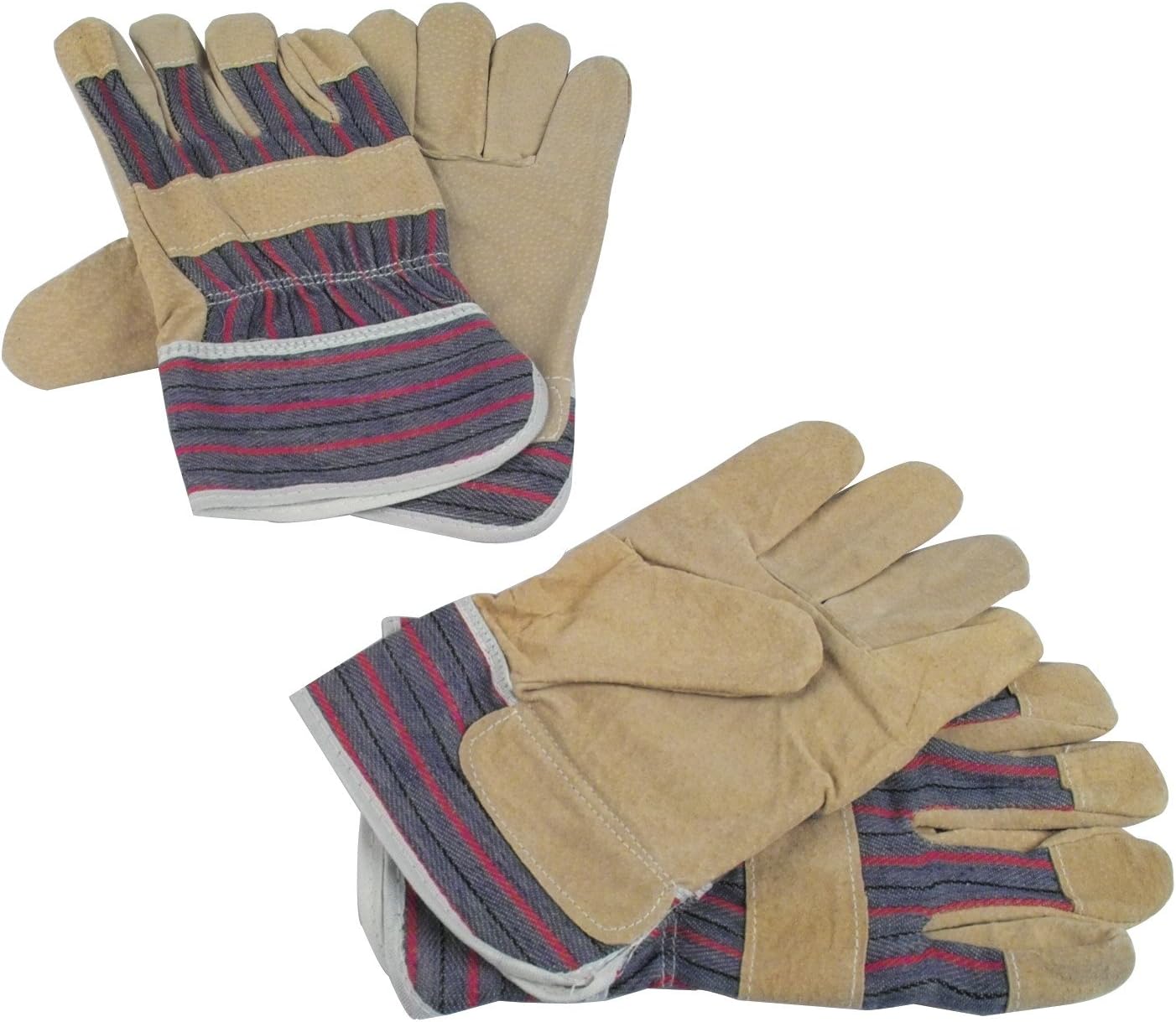 Brueder Mannesmann Tools M41702 Working Gloves, Brown, Blue, Red, XL