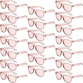 QYVEWY Pack of Neon Sunglasses Bulk for Adult Retro Clear Jelly Color Sunglasses UV400 Protection