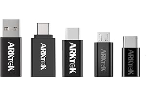 USB-C Adapter [Set of 5] ARKTEK USB Type C to Micro USB/USB 3.0 / Lighting Charging and Data Transfer Adapter Compatible with