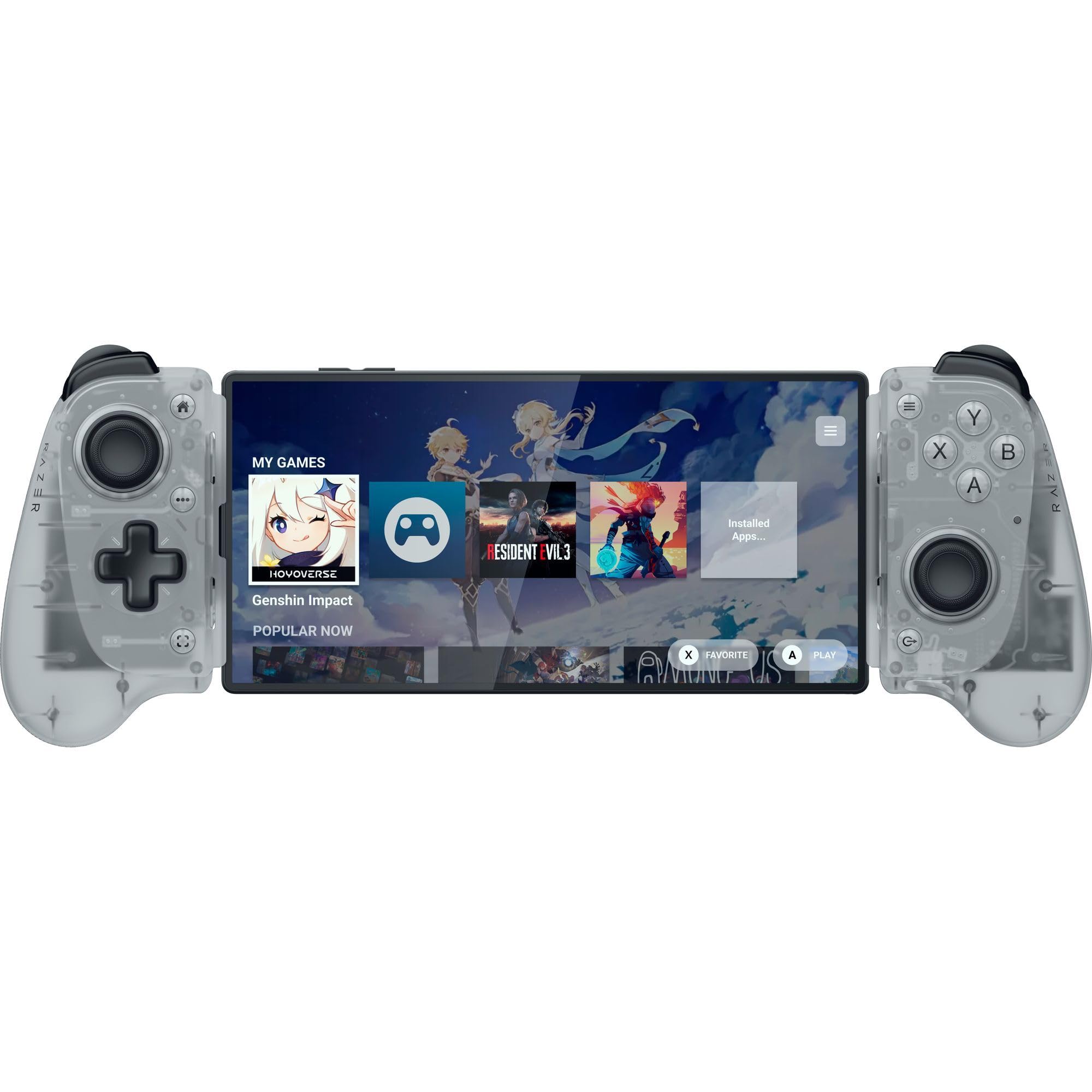 Razer Kishi V3 Phantom White Edition モバイルゲーミングコントローラー iPhone/Android 対応 フルサイズ