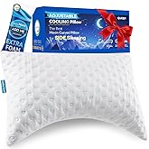 Side Sleeper Pillows for Neck & Shoulder Comfort - Ergonomic Curved Crescent Design, Adjustable Shredded Memory Foam, Cooling & Soft Cover, Extra Fill Included, Queen Size, Valentine's Day Gifts