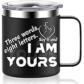 Lifeaider Valentines Day Gifts for Him Boyfriend Husband - I Am Yours Coffee Mug Gift for Birthday, Anniversary & Christmas - Thoughtful I Love You Gifts for Men Dad Couples, 14oz, Black