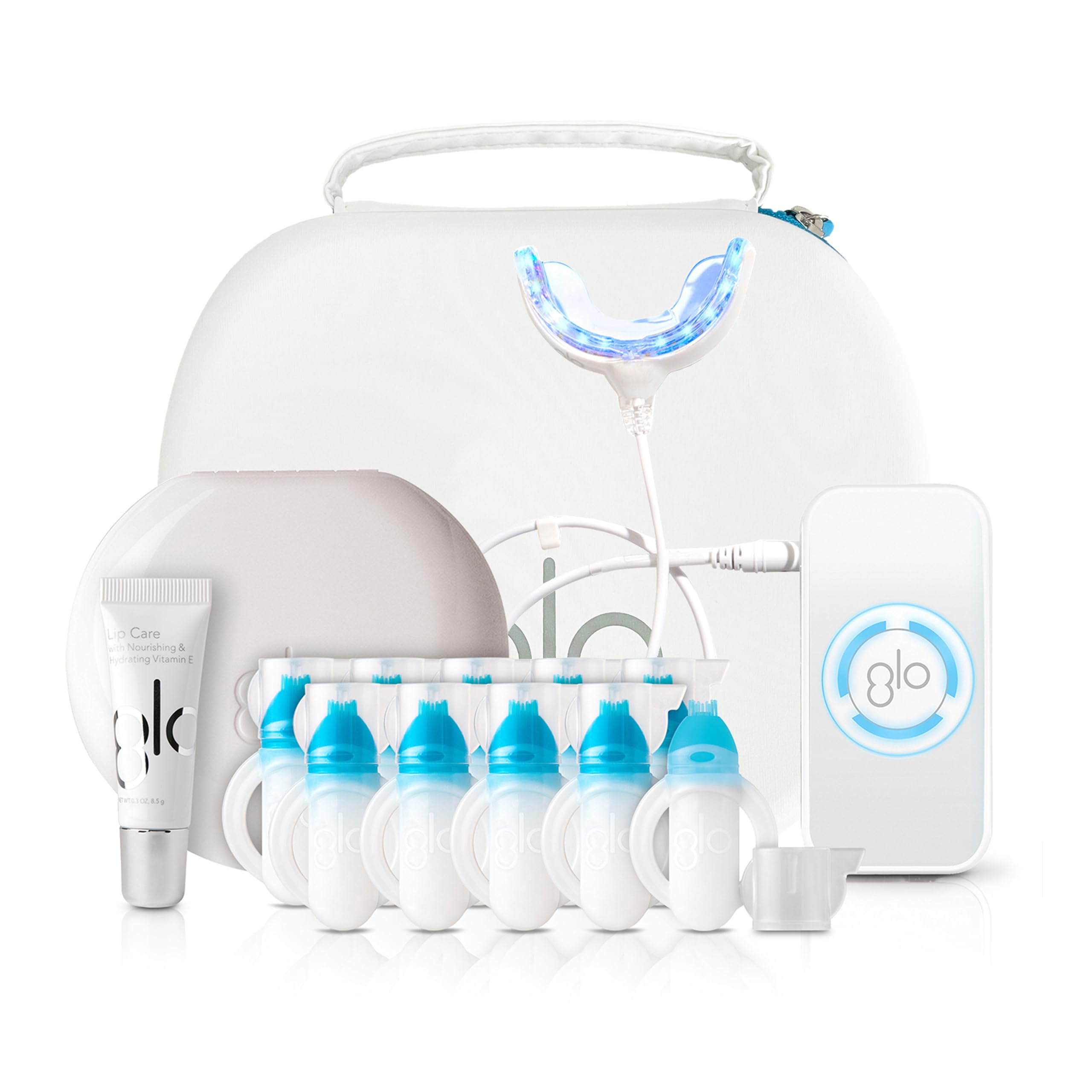Photo 1 of GLO Science — GLO Classic Brilliant Teeth Whitening Device Kit w/Patented Warming Mouthpiece and Blue LED Light Technology — Designed for Sensitive Teeth, White Device