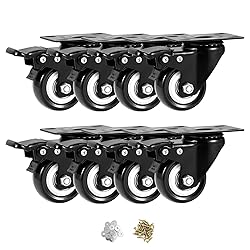 2 Inch Caster Wheels, Casters Set of 8, ASHGOOB