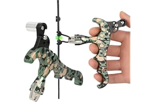 PYMUST Archery Compound Bow Release - 360° Rotatable Caliper 4-Finger Release Aid, Professional Gear for Bow Hunting and Targ