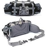 BP-VISION Outdoor Fanny Pack Hiking Camping Biking Waterproof Waist Pack 2 Water Bottle Holder Sports Bag for Women and Men Black