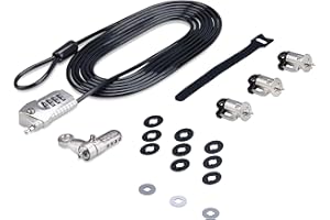 StarTech.com Laptop/Desktop & Peripheral Lock Kit, Theft-Deterring Security Lock, K-Slot, 10ft (3m) Steel Cable, 3X Devices