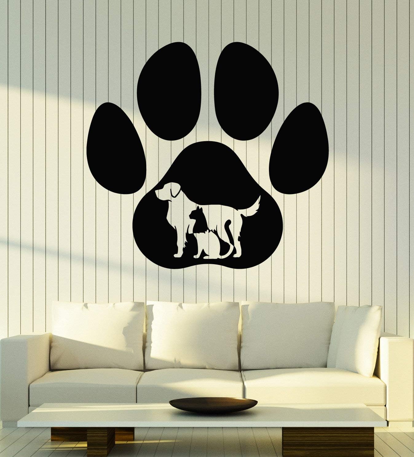 Vinyl Wall Decal Paw Print Animals Dog Cat Pet Shop Vet Clinic Stickers Mural Large Decor (g2377) Black