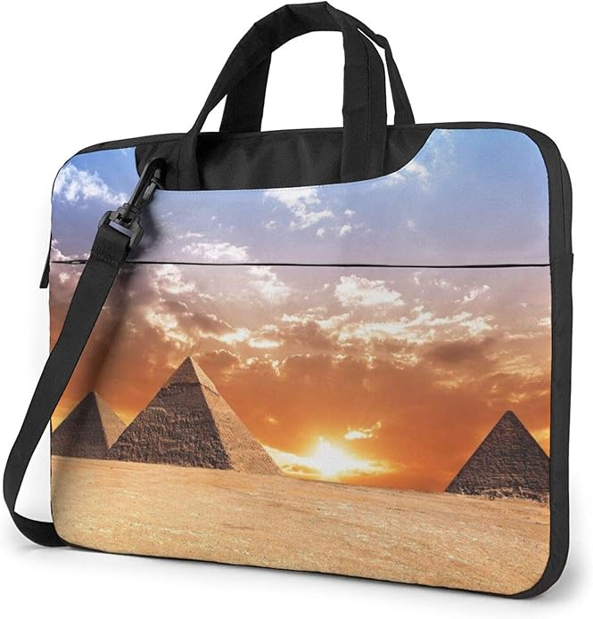 Egyptian Pyramids Laptop Bag, Shoulder Shockproof Laptop Bag, Computer Carrying Briefcase