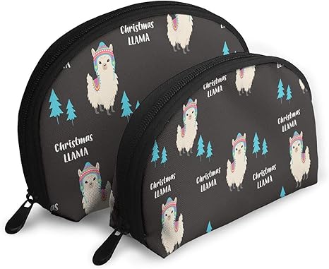 Amazon Co Jp クリスマス アルパカ柄 シェル型バッグ 親子ポーチ 収納袋 メイクポーチ 化粧品バッグ シェルポーチ おしゃれ 小物入れ 収納整理 旅行 便利 かわいい レディース メンズ クラッチバッグ 多機能 ファスナー 二点セット ホーム キッチン