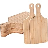 WILLOWDALE 10pcs Wood Cutting Boards for Kitchen, 11" Charcuterie Boards Wood Serving Board for Pizza, Cheese, Dessert, Wooden Cutting Board with Handle Bamboo Cutting Board Set for Fruit Vegetable