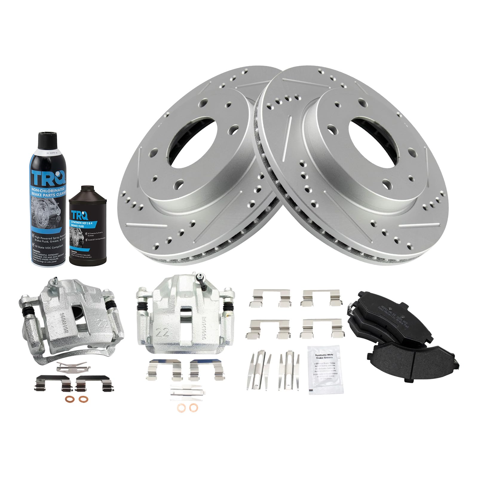TRQ Front Brake Pad & Rotor Kit Compatible with 2002-2005 Hyundai Elantra Image TRQ Front Brake Pad & Rotor Kit Compatible with 2002-2005 Hyundai Elantra Image