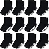 JAKIDAR 12 Pairs Baby Socks Cotton Crew Toddler