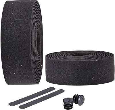 BBB RaceRibbon Bike Handlebar Tape Black Cork EVA Foam 200 cm Plugs Included