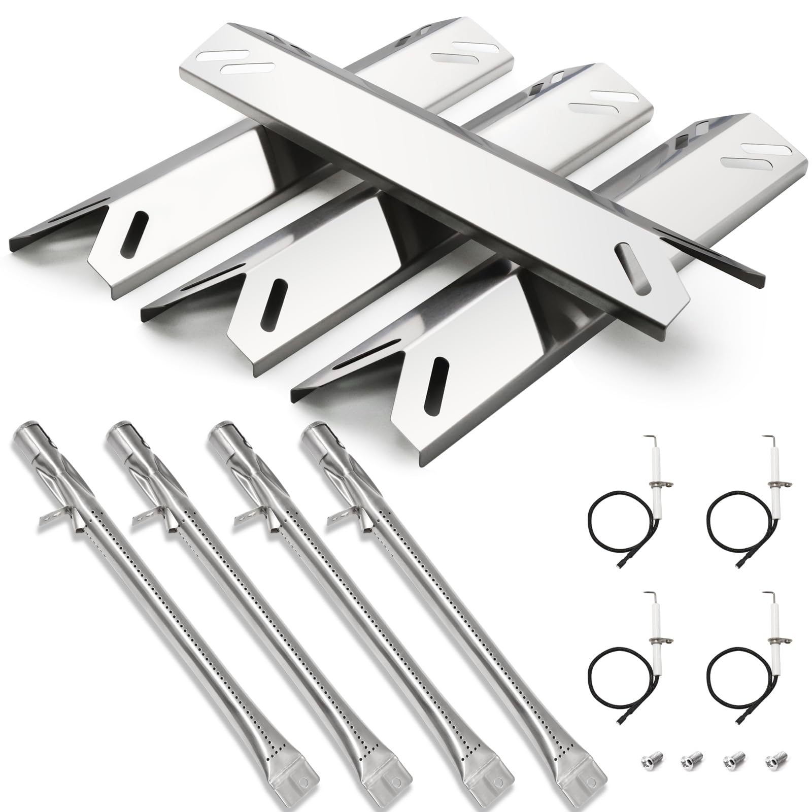 Photo 1 of Hiorucet Grill Replacement Parts for Cuisinart 4 Burner Gas Grill GAS9456AS GAS2456AS GAS9456ASO GAS1456ASO, Stainless Steel Heat Plate Burner Igniter for Cuisinart Grill Parts Gas9456as