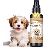 Pjordo Pet Fur Care Oil for Dogs &amp; Cats, 3.38 FL OZ Natural Oils with Collagen for Detangles, Reduces Shedding, Shiny &amp; Silky Coat, Leave-in Conditioner for Fur Daily Care