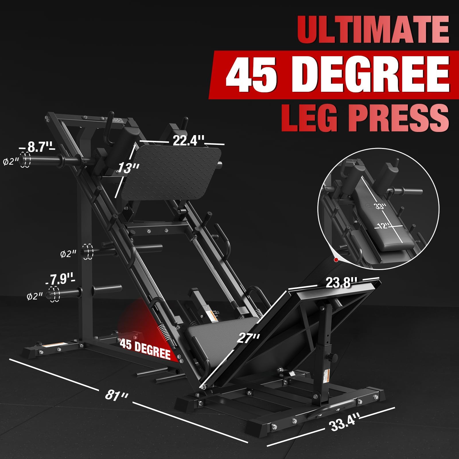 Mua GMWD Leg Press Hack Squat Machine Combo, Leg Exercise Machine with ...