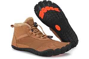 SECHRITE Mens Womens Barefoot Minimalist Shoes Winter Boots Zero Drop Sole Trail Running Sneakers Wide Toe Box
