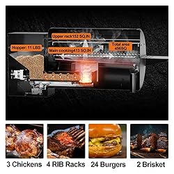 DAMNISS Pellet Smoker Grill Combo, 456 SQ.IN