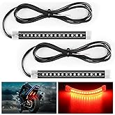 Nilight 2PCS 5Inch LED Motorcycle Turn Signal Running Brake Stop Tail Light Strips Red Beam Flexible Bend Adhesive Universal Fit Harley Motorcycles Dirt Bikes Snowmobile ATV