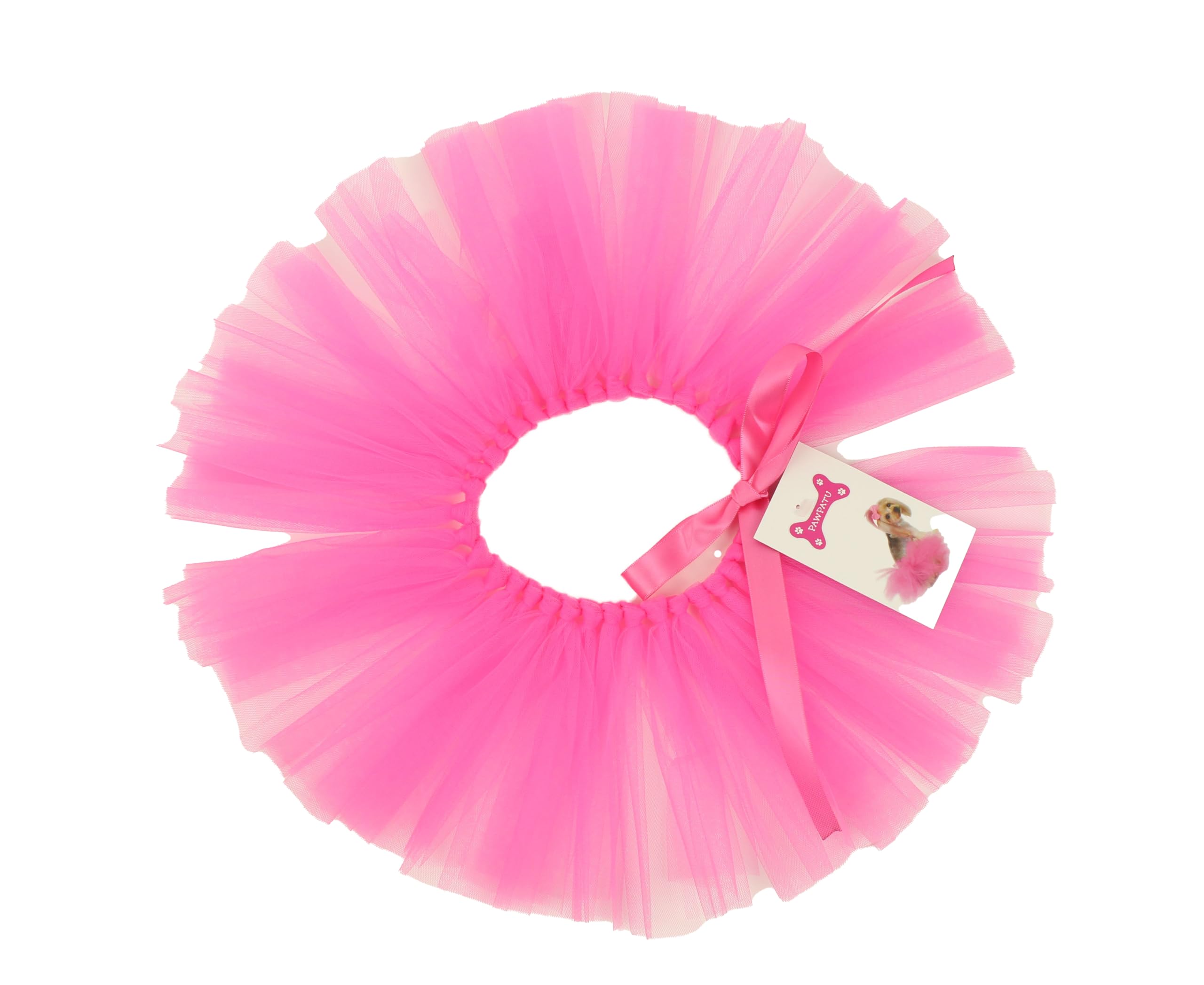 PAWPATU Tulle Tutu for Dogs or Cats, Small, Hot Pink