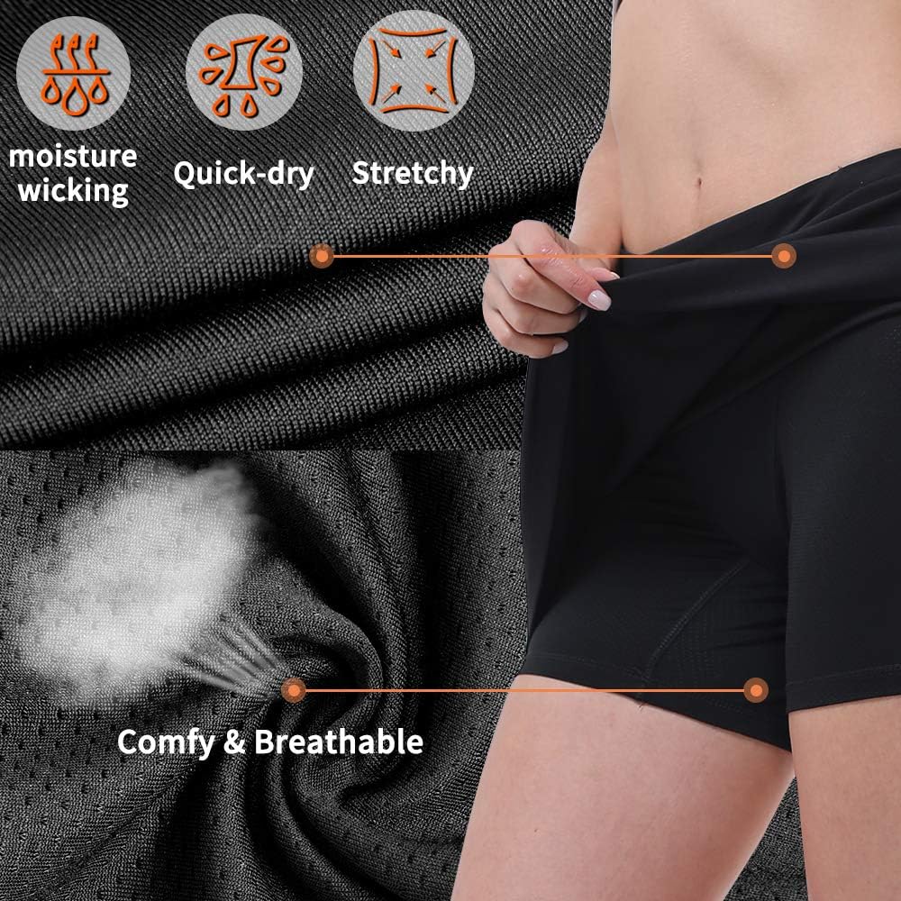 ZEALOTPOWER Tennis Skorts for Women with Pockets Sports Black Golf Skirts Running Athletic Summer at  Women’s Clothing store