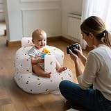 AirSwim Inflatable Baby Seat - Chair for 3 Months+, Built-in Pump, Orange view 9