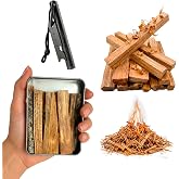 Fire Starter Kit with Ferro Rod | Natural Fat Wood Sticks and Waterproof Matches Survival Kit | 100g (3,5oz) | Campfire Sticks for BBQ Starter and Camping | Telar