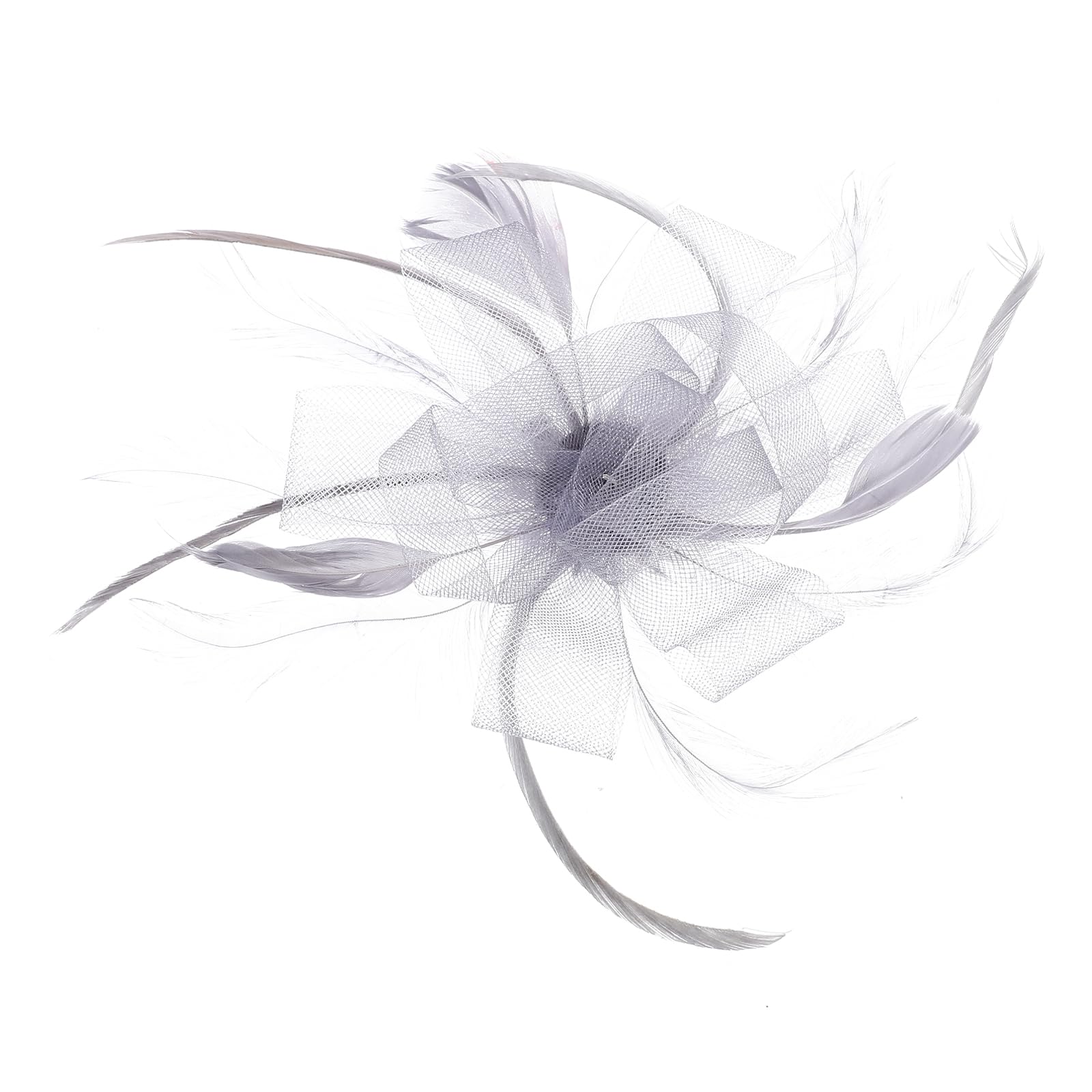 Lurrose Mini Fascinator Hair Clips with Feather Flower Feather Barrettes Hair Snap Hair Pins for Women